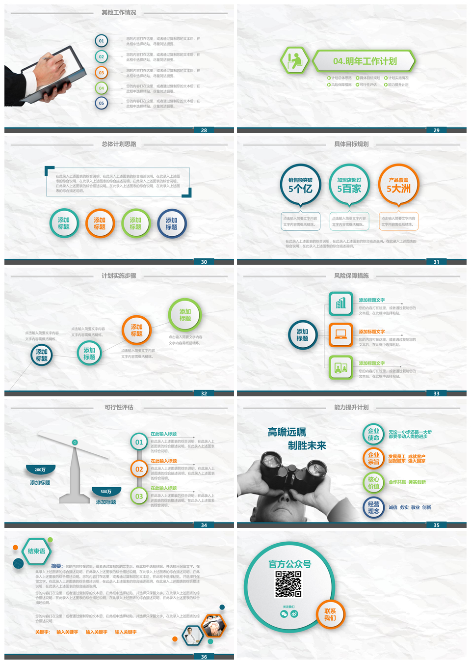 蓝色年终工作总结汇报PPT模板