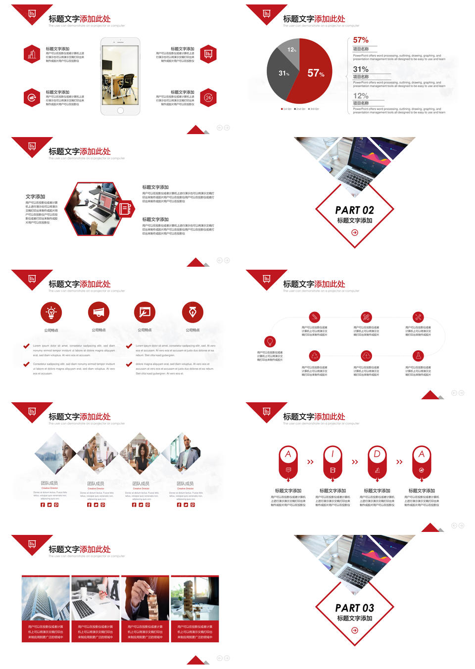 红色工作汇报年终总结PPT模板专业